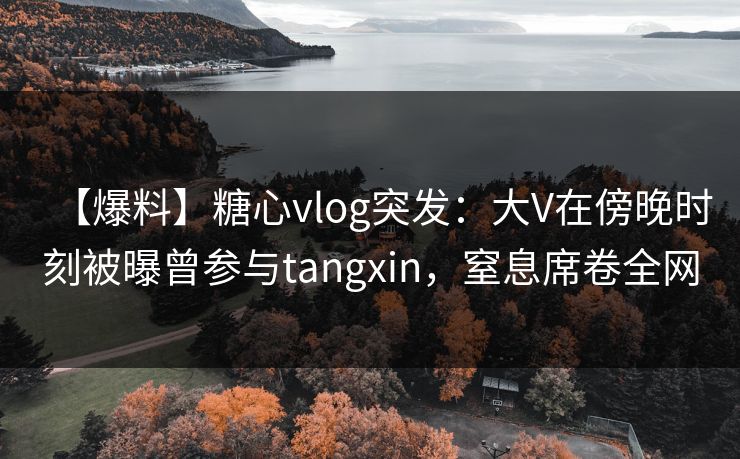【爆料】糖心vlog突发：大V在傍晚时刻被曝曾参与tangxin，窒息席卷全网